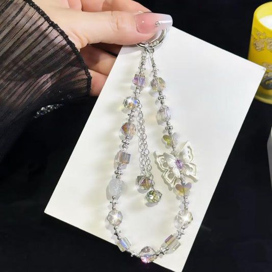 Three-Dimensional Butterfly Tassel Bead Crystal Bracelet