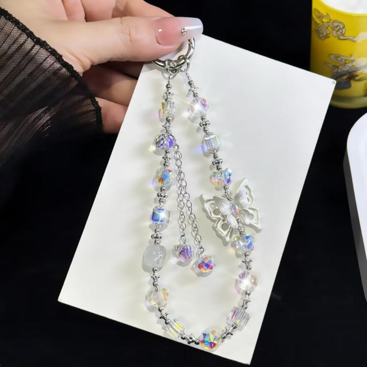 Three-Dimensional Butterfly Tassel Bead Crystal Bracelet
