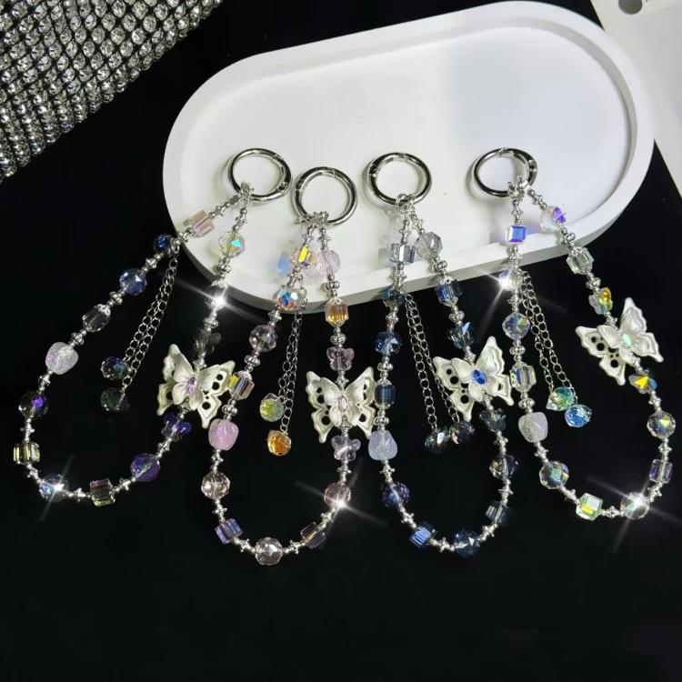 Three-Dimensional Butterfly Tassel Bead Crystal Bracelet