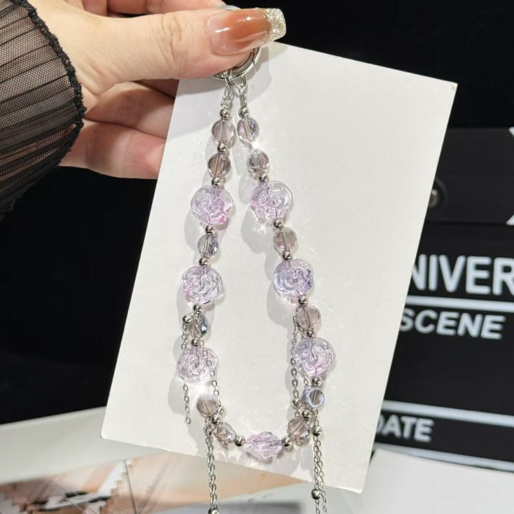 Camellia Crystal Mobile Phone Chain