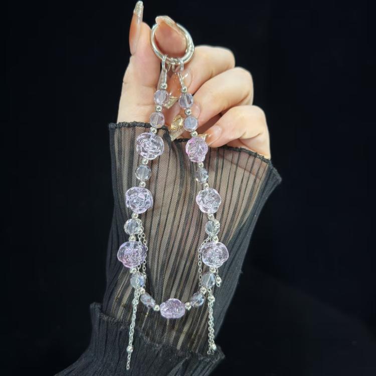 Camellia Crystal Mobile Phone Chain