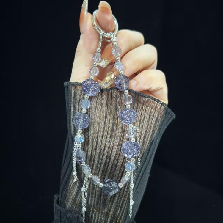 Camellia Crystal Mobile Phone Chain