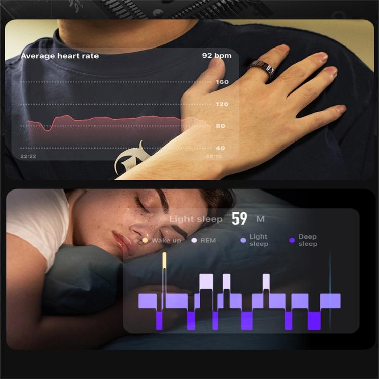 R04 SIZE 9 Smart Ring, Support Heart Rate / Blood Oxygen / Sleep Monitoring / Take Photos