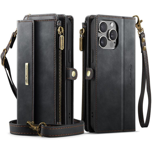 CaseMe C39 RFID Blocking Zipper Wallet Leather Phone Case with Crossbody Strap, For iPhone 13 Pro, For iPhone 13, For iPhone 13 mini, For iPhone 12 / 12 Pro, For iPhone 12 Pro Max, For iPhone 12 mini, For iPhone 11 Pro Max, For iPhone 11               ...