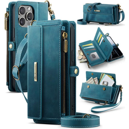 CaseMe C39 RFID Blocking Zipper Wallet Leather Phone Case with Crossbody Strap, For iPhone 13 Pro, For iPhone 13, For iPhone 13 mini, For iPhone 12 / 12 Pro, For iPhone 12 Pro Max, For iPhone 12 mini, For iPhone 11 Pro Max, For iPhone 11               ...