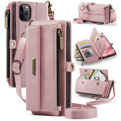 CaseMe C39 RFID Blocking Zipper Wallet Leather Phone Case with Crossbody Strap, For iPhone 13 Pro, For iPhone 13, For iPhone 13 mini, For iPhone 12 / 12 Pro, For iPhone 12 Pro Max, For iPhone 12 mini, For iPhone 11 Pro Max, For iPhone 11               ...