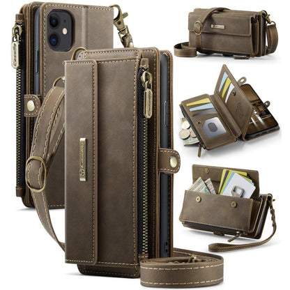 CaseMe C39 RFID Blocking Zipper Wallet Leather Phone Case with Crossbody Strap, For iPhone 13 Pro, For iPhone 13, For iPhone 13 mini, For iPhone 12 / 12 Pro, For iPhone 12 Pro Max, For iPhone 12 mini, For iPhone 11 Pro Max, For iPhone 11               ...