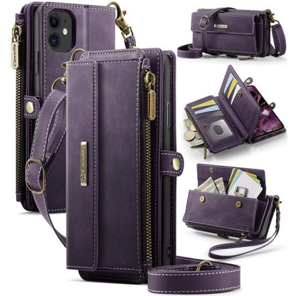 CaseMe C39 RFID Blocking Zipper Wallet Leather Phone Case with Crossbody Strap, For iPhone 13 Pro, For iPhone 13, For iPhone 13 mini, For iPhone 12 / 12 Pro, For iPhone 12 Pro Max, For iPhone 12 mini, For iPhone 11 Pro Max, For iPhone 11               ...