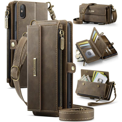 CaseMe C39 RFID Blocking Zipper Wallet Leather Phone Case with Crossbody Strap, For iPhone 13 Pro, For iPhone 13, For iPhone 13 mini, For iPhone 12 / 12 Pro, For iPhone 12 Pro Max, For iPhone 12 mini, For iPhone 11 Pro Max, For iPhone 11               ...