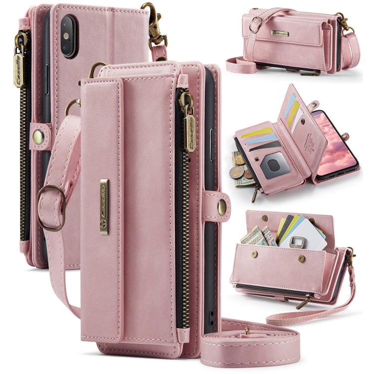CaseMe C39 RFID Blocking Zipper Wallet Leather Phone Case with Crossbody Strap, For iPhone 13 Pro, For iPhone 13, For iPhone 13 mini, For iPhone 12 / 12 Pro, For iPhone 12 Pro Max, For iPhone 12 mini, For iPhone 11 Pro Max, For iPhone 11               ...