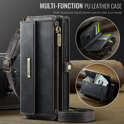 CaseMe C39 RFID Blocking Zipper Wallet Leather Phone Case with Crossbody Strap, For iPhone 17e / 16e, For iPhone 17 Pro Max, For iPhone 17 Pro, For iPhone 17, For iPhone Air, For iPhone 16 Pro Max, For iPhone 16 Pro, For iPhone 16 Plus, For iPhone 16  ...