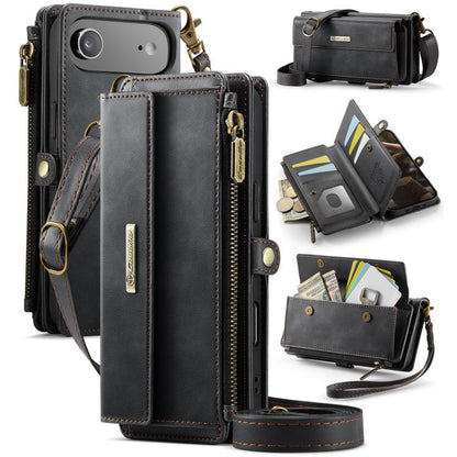 CaseMe C39 RFID Blocking Zipper Wallet Leather Phone Case with Crossbody Strap, For iPhone 17e / 16e, For iPhone 17 Pro Max, For iPhone 17 Pro, For iPhone 17, For iPhone Air, For iPhone 16 Pro Max, For iPhone 16 Pro, For iPhone 16 Plus, For iPhone 16  ...