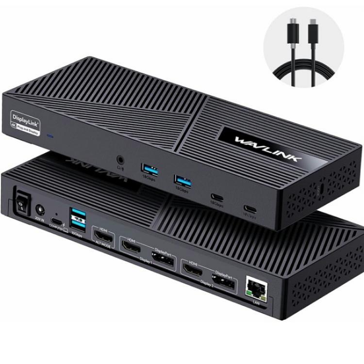 WAVLINK UG63PD25 15 in 1 DisplayLink Docking Station Support Triple Display 130W Power-in