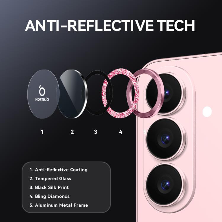 NORTHJO 1 Set Camera Lens Protector Glitter Metal Ring Film, For Samsung Galaxy S26+ 5G, For Samsung Galaxy S26 Ultra 5G, For Samsung Galaxy S26 5G, For Samsung Galaxy S25 Edge 5G, For Samsung Galaxy A26 5G, For Samsung Galaxy S25 5G                   ...