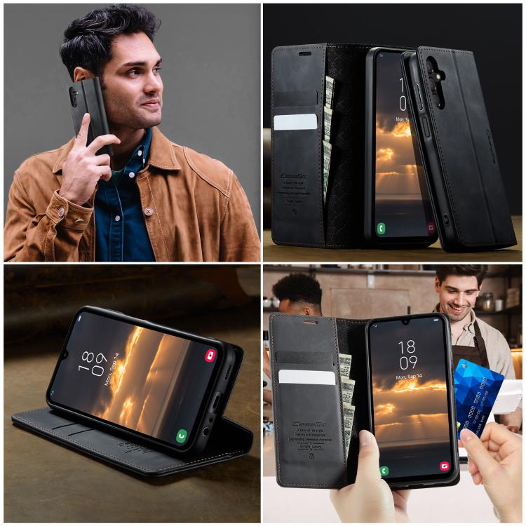 CaseMe 033 Calf Leather Lining Microfibre RFID Blocking Phone Case, For Samsung Galaxy A15, For Samsung Galaxy A25, For Samsung Galaxy S23 FE 5G, For Samsung Galaxy A24 4G, For Samsung Galaxy A34 5G, For Samsung Galaxy A54, For Samsung Galaxy S23 Ultra...
