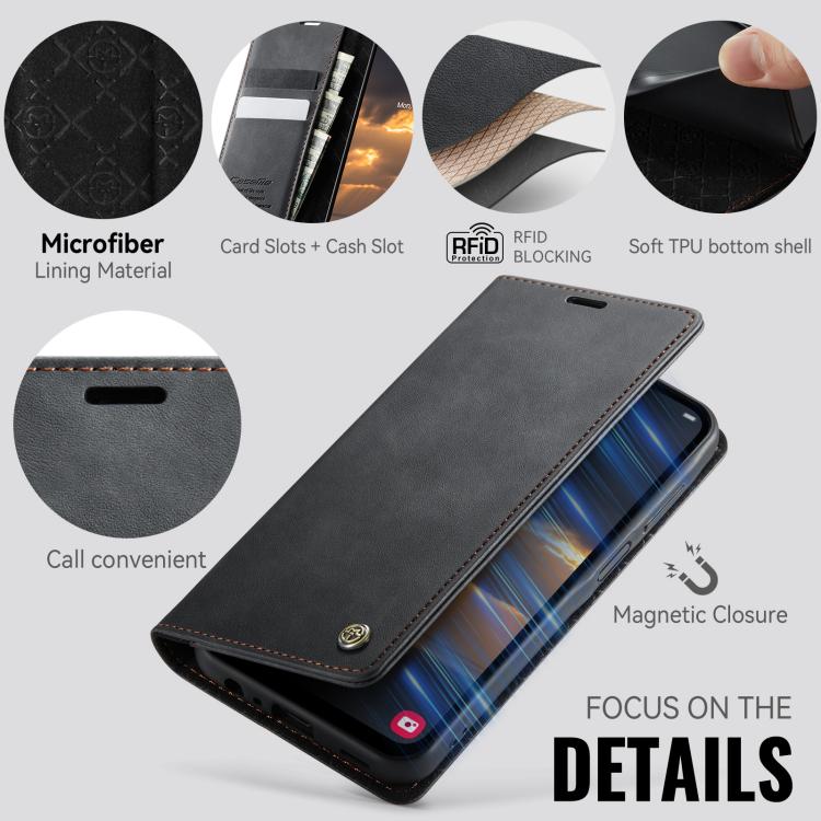 CaseMe 033 Calf Leather Lining Microfibre RFID Blocking Phone Case, For Samsung Galaxy A15, For Samsung Galaxy A25, For Samsung Galaxy S23 FE 5G, For Samsung Galaxy A24 4G, For Samsung Galaxy A34 5G, For Samsung Galaxy A54, For Samsung Galaxy S23 Ultra...