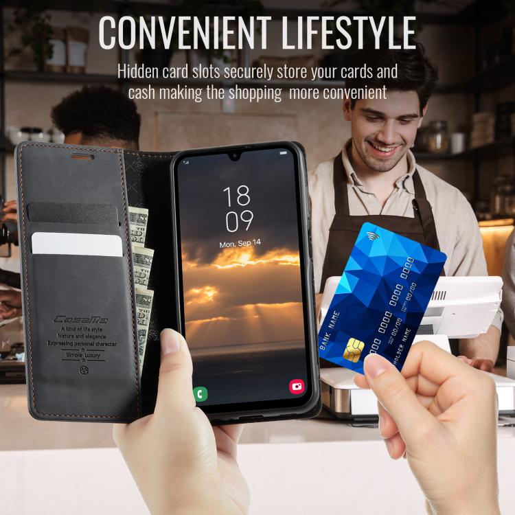 CaseMe 033 Calf Leather Lining Microfibre RFID Blocking Phone Case, For Samsung Galaxy A15, For Samsung Galaxy A25, For Samsung Galaxy S23 FE 5G, For Samsung Galaxy A24 4G, For Samsung Galaxy A34 5G, For Samsung Galaxy A54, For Samsung Galaxy S23 Ultra...