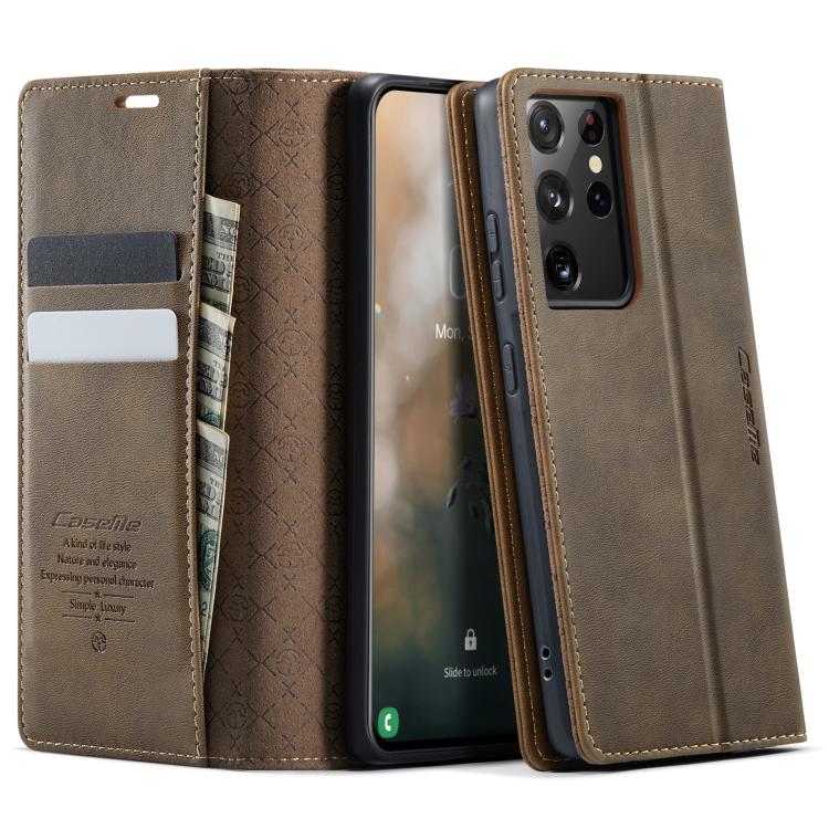 CaseMe 033 Calf Leather Lining Microfibre RFID Blocking Phone Case, For Samsung Galaxy S21+ 5G, For Samsung Galaxy S21 Ultra 5G, For Samsung Galaxy Note20 Ultra, For Samsung Galaxy S20 Ultra, For Samsung Galaxy S20, For Samsung Galaxy S20+             ...