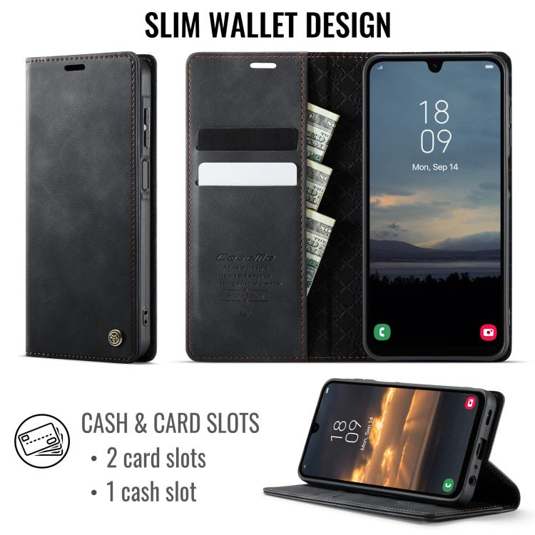 CaseMe 033 Calf Leather Lining Microfibre RFID Blocking Phone Case, For Samsung Galaxy A25, For Samsung Galaxy S23 FE 5G, For Samsung Galaxy A24 4G, For Samsung Galaxy A34 5G, For Samsung Galaxy A54, For Samsung Galaxy S23 Ultra 5G                     ...