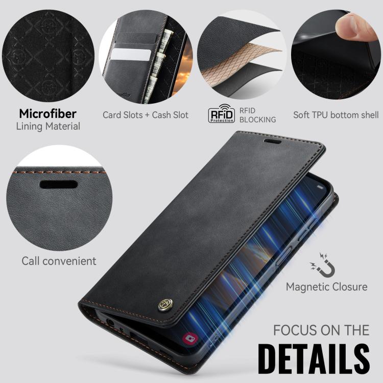 CaseMe 033 Calf Leather Lining Microfibre RFID Blocking Phone Case, For Samsung Galaxy A25, For Samsung Galaxy S23 FE 5G, For Samsung Galaxy A24 4G, For Samsung Galaxy A34 5G, For Samsung Galaxy A54, For Samsung Galaxy S23 Ultra 5G                     ...