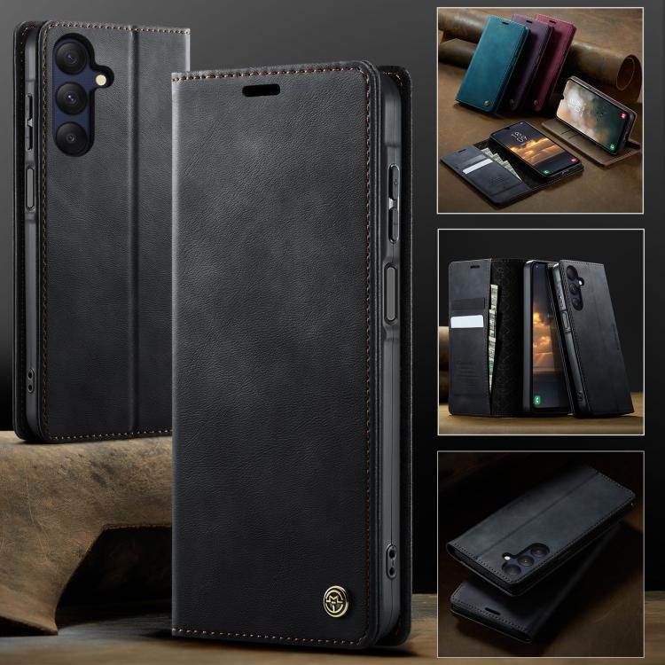CaseMe 033 Calf Leather Lining Microfibre RFID Blocking Phone Case, For Samsung Galaxy A25, For Samsung Galaxy S23 FE 5G, For Samsung Galaxy A24 4G, For Samsung Galaxy A34 5G, For Samsung Galaxy A54, For Samsung Galaxy S23 Ultra 5G                     ...