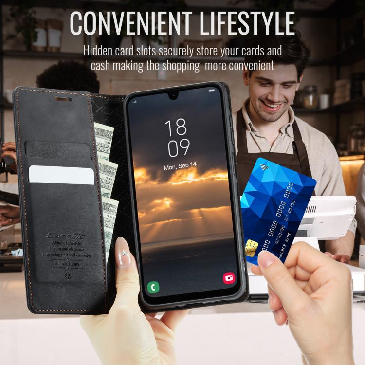 CaseMe 033 Calf Leather Lining Microfibre RFID Blocking Phone Case, For Samsung Galaxy A25, For Samsung Galaxy S23 FE 5G, For Samsung Galaxy A24 4G, For Samsung Galaxy A34 5G, For Samsung Galaxy A54, For Samsung Galaxy S23 Ultra 5G                     ...