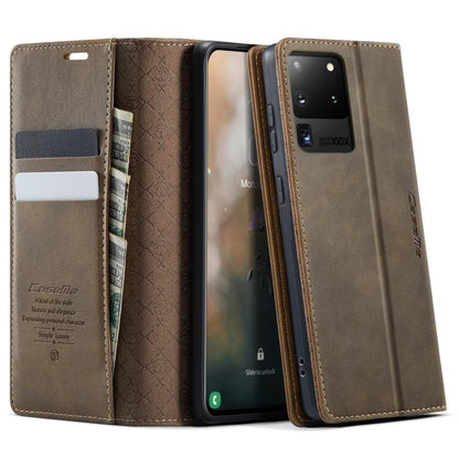 CaseMe 033 Calf Leather Lining Microfibre RFID Blocking Phone Case, For Samsung Galaxy S21 Ultra 5G, For Samsung Galaxy Note20 Ultra, For Samsung Galaxy S20 Ultra, For Samsung Galaxy S20, For Samsung Galaxy S20+, For Samsung Galaxy A51                 ...