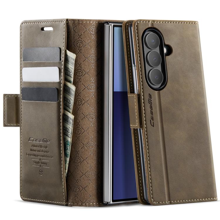 CaseMe 033 Calf Leather Lining Microfibre RFID Blocking Phone Case, For Galaxy S26+ 5G, For Galaxy S26 Ultra 5G, For Galaxy S26 5G, For Galaxy A57 5G, For Galaxy A37 5G, For Galaxy A27 5G, For Galaxy S25 FE 5G, For Samsung Galaxy Z Fold7 5G            ...