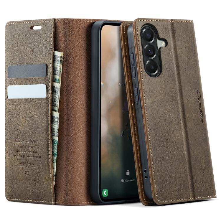 CaseMe 033 Calf Leather Lining Microfibre RFID Blocking Phone Case, For Galaxy S26+ 5G, For Galaxy S26 Ultra 5G, For Galaxy S26 5G, For Galaxy A57 5G, For Galaxy A37 5G, For Galaxy A27 5G, For Galaxy S25 FE 5G, For Samsung Galaxy Z Fold7 5G            ...