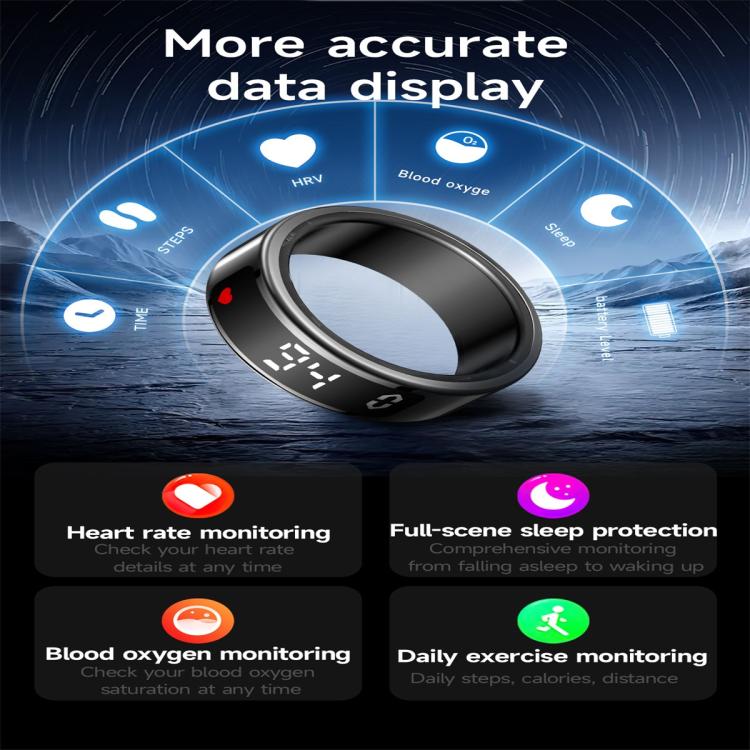 SY01 SIZE 12 Smart Ring, Support Heart Rate / Blood Oxygen / Sleep Monitoring / Multiple Sport Modes