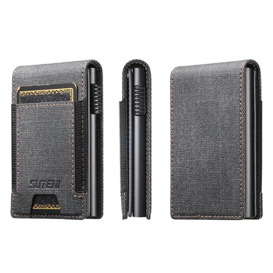 The Suteni denim pattern button automatically pops out the elastic band card box