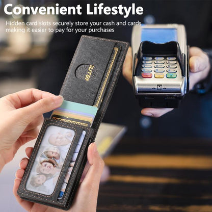 The Suteni denim pattern button automatically pops out the elastic band card box