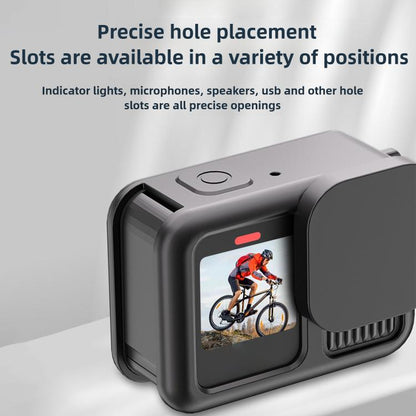 Silicone Protective Case with Wrist Strap & Lens Cover & Side Interface Cover, For GoPro HERO13 Black