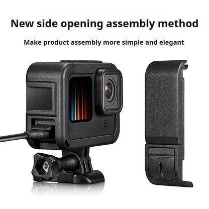 Dual Cold Shoes Frame Expansion PA Cage with Side Interface Cover, For GoPro HERO13 Black / HERO12 Black