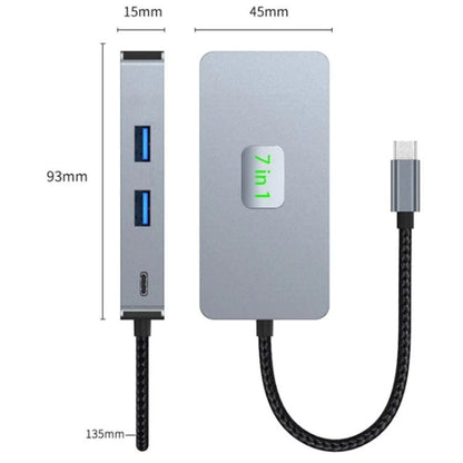 2402 2 x USB 3.2, HD, 2 x Card Reader, PD 100W, RJ45 2.5Gbps 7-in-1 Multi-Port Type-C Hub Adapter