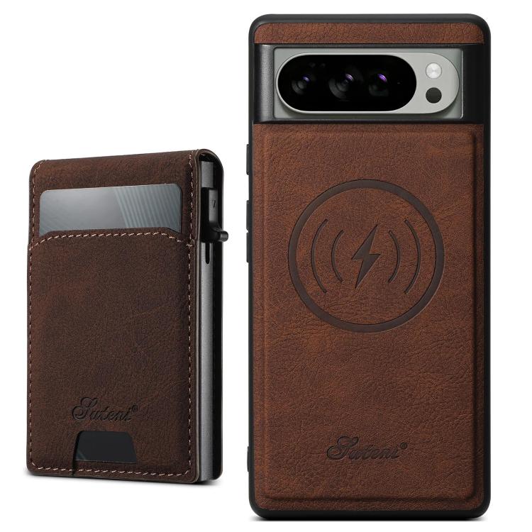 Suteni H19 Litchi Grain 2-in-1 Removable Card Box Back Phone Case, For Google Pixel 11 Pro XL, For Google Pixel 11, For Google Pixel 11 Pro, For Google Pixel 10 Pro XL, For Google Pixel 10 Pro, For Google Pixel 10, For Google Pixel 9 Pro XL            ...