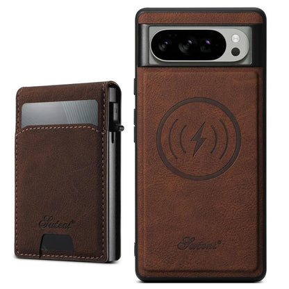 Suteni H19 Litchi Grain 2-in-1 Removable Card Box Back Phone Case, For Google Pixel 11 Pro XL, For Google Pixel 11, For Google Pixel 11 Pro, For Google Pixel 10 Pro XL, For Google Pixel 10 Pro, For Google Pixel 10, For Google Pixel 9 Pro XL            ...