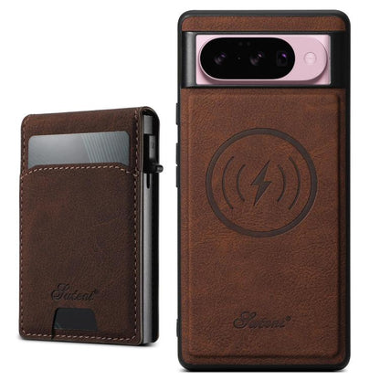 Suteni H19 Litchi Grain 2-in-1 Removable Card Box Back Phone Case, For Google Pixel 11 Pro XL, For Google Pixel 11, For Google Pixel 11 Pro, For Google Pixel 10 Pro XL, For Google Pixel 10 Pro, For Google Pixel 10, For Google Pixel 9 Pro XL            ...