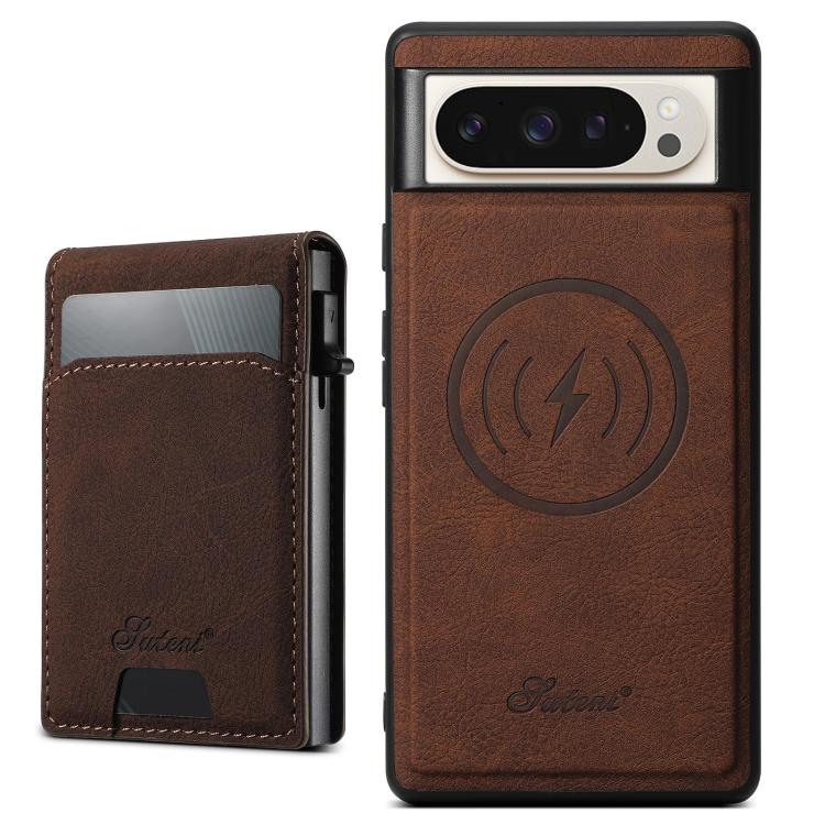 Suteni H19 Litchi Grain 2-in-1 Removable Card Box Back Phone Case, For Google Pixel 11 Pro XL, For Google Pixel 11, For Google Pixel 11 Pro, For Google Pixel 10 Pro XL, For Google Pixel 10 Pro, For Google Pixel 10, For Google Pixel 9 Pro XL            ...