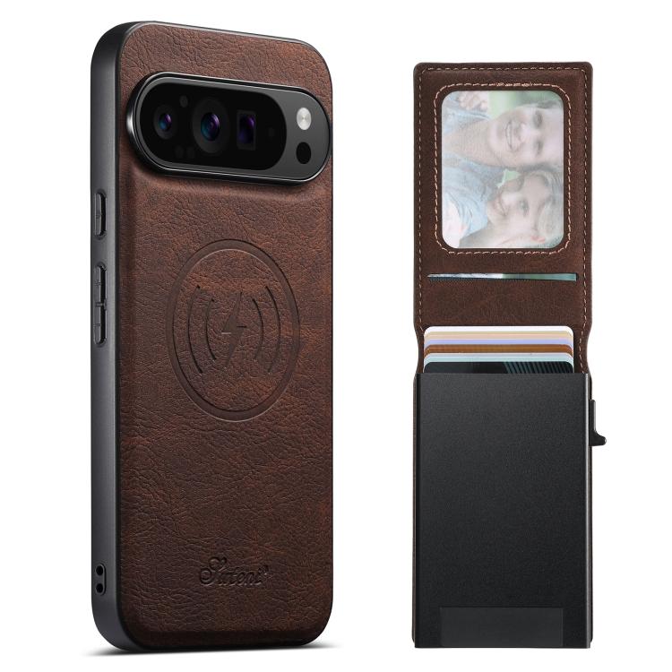 Suteni H19 Litchi Grain 2-in-1 Removable Card Box Back Phone Case, For Google Pixel 11 Pro XL, For Google Pixel 11, For Google Pixel 11 Pro, For Google Pixel 10 Pro XL, For Google Pixel 10 Pro, For Google Pixel 10, For Google Pixel 9 Pro XL            ...