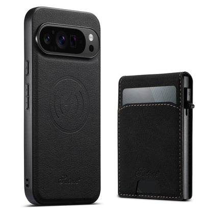 Suteni H19 Litchi Grain 2-in-1 Removable Card Box Back Phone Case, For Google Pixel 11 Pro XL, For Google Pixel 11, For Google Pixel 11 Pro, For Google Pixel 10 Pro XL, For Google Pixel 10 Pro, For Google Pixel 10, For Google Pixel 9 Pro XL            ...