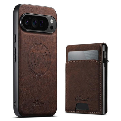 Suteni H19 Litchi Grain 2-in-1 Removable Card Box Back Phone Case, For Google Pixel 11 Pro XL, For Google Pixel 11, For Google Pixel 11 Pro, For Google Pixel 10 Pro XL, For Google Pixel 10 Pro, For Google Pixel 10, For Google Pixel 9 Pro XL            ...