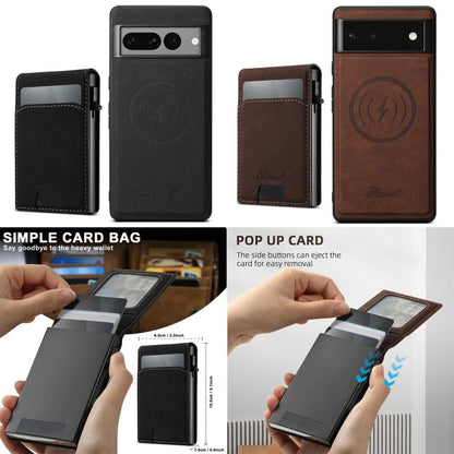 Suteni H19 Litchi Grain 2-in-1 Removable Card Box Back Phone Case, For Google Pixel 11 Pro XL, For Google Pixel 11, For Google Pixel 11 Pro, For Google Pixel 10 Pro XL, For Google Pixel 10 Pro, For Google Pixel 10, For Google Pixel 9 Pro XL            ...