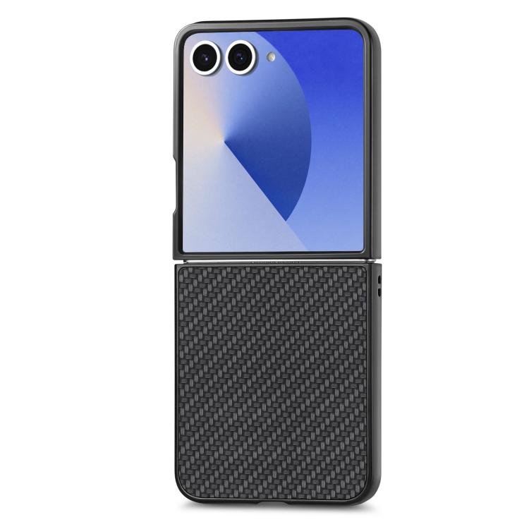 Carbon Fiber Texture Leather Back Phone Case, For Galaxy Z Flip8 5G, For Galaxy Z Flip7 5G