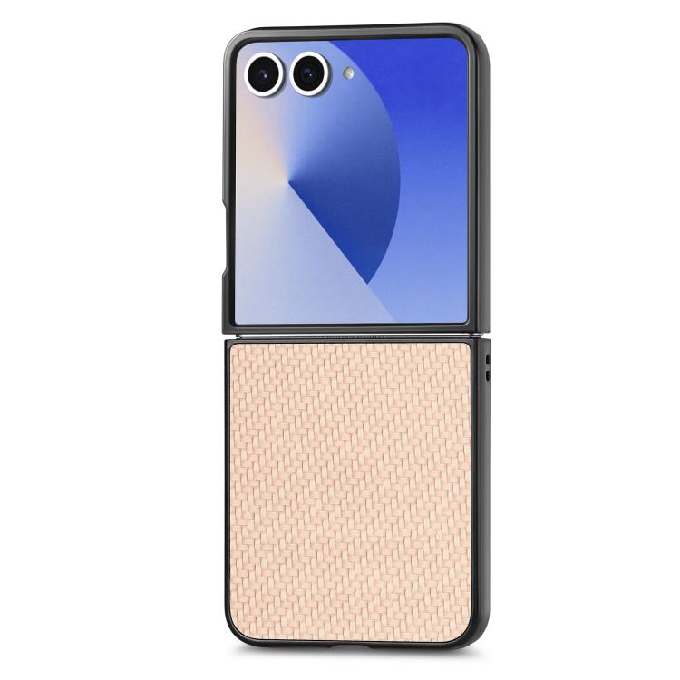 Carbon Fiber Texture Leather Back Phone Case, For Galaxy Z Flip8 5G, For Galaxy Z Flip7 5G