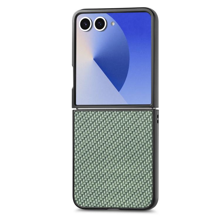 Carbon Fiber Texture Leather Back Phone Case, For Galaxy Z Flip8 5G, For Galaxy Z Flip7 5G