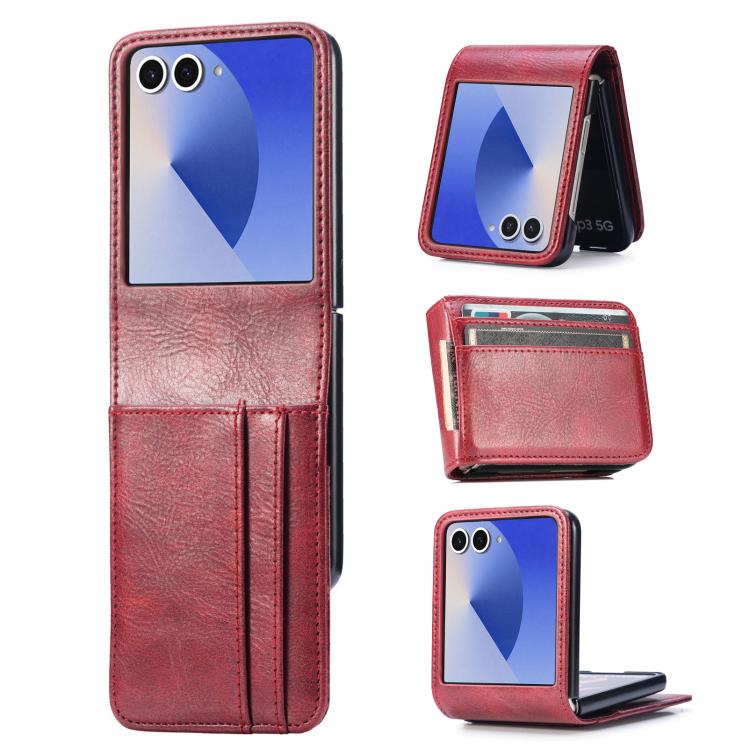 Vertical Flip Card Slot Leather Phone Case, For Galaxy Z Flip8 5G, For Galaxy Z Flip7 5G
