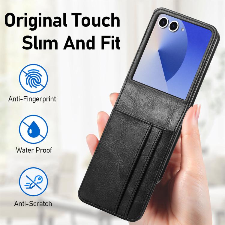 Vertical Flip Card Slot Leather Phone Case, For Galaxy Z Flip8 5G, For Galaxy Z Flip7 5G