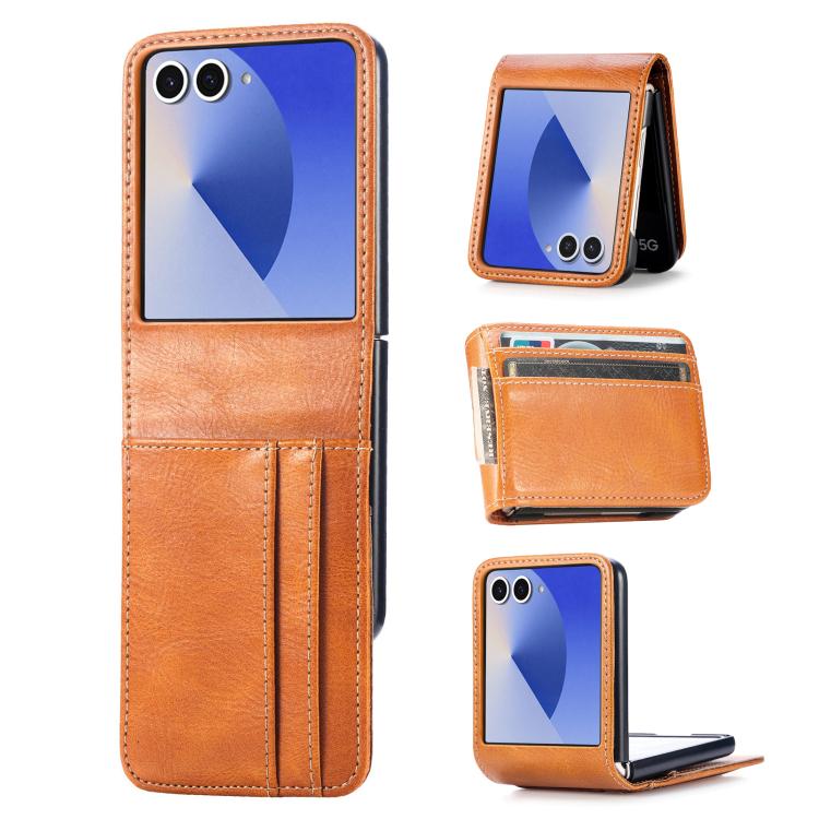 Vertical Flip Card Slot Leather Phone Case, For Galaxy Z Flip8 5G, For Galaxy Z Flip7 5G