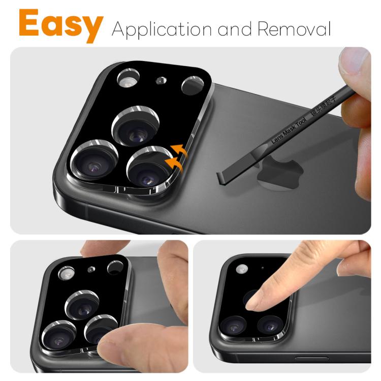 2pcs NORTHJO Camera Lens Protector 3D HD Tempered Glass Film, For iPhone 17 Pro Max, For iPhone 17 Pro, For iPhone 17, For iPhone 17 Air